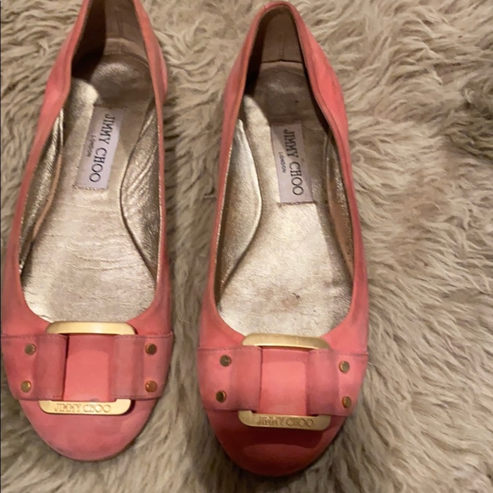 Authentic coral suede jimmy choo flats